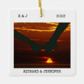 de heer en mevrouw Wedding | Twee gesteunde 2 Foto Keramisch Ornament (Voorkant)