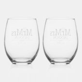 De heer en mevrouw wijnglas zonder voet (Achterkant)