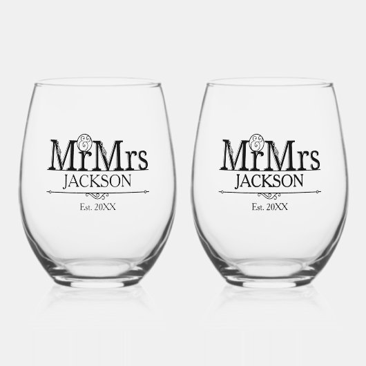 De heer en mevrouw wijnglas zonder voet (Voorkant)