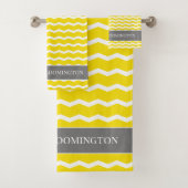 De heer en mevrouw yellow chevron zigzag patroon bad handdoek (Insitu)
