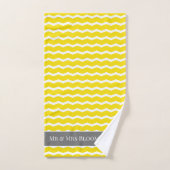 De heer en mevrouw yellow chevron zigzag patroon bad handdoek (Handdoek)