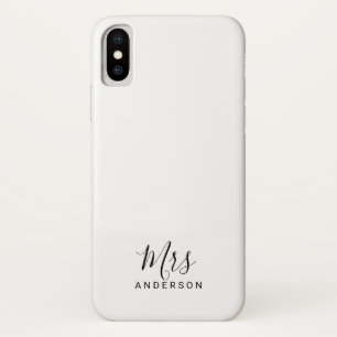 De heer en mevrouw   Zwart-wit modern script iPhone X Hoesje