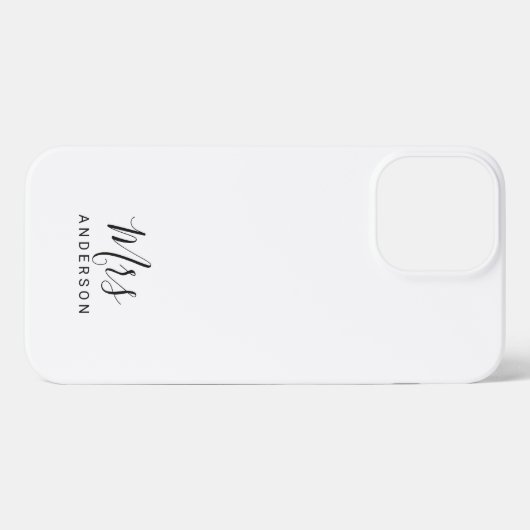 De heer en mevrouw | Zwart-wit modern script iPhone Hoesje (Achterkant horizontaal)