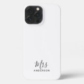 De heer en mevrouw | Zwart-wit modern script iPhone Hoesje (Achterkant)