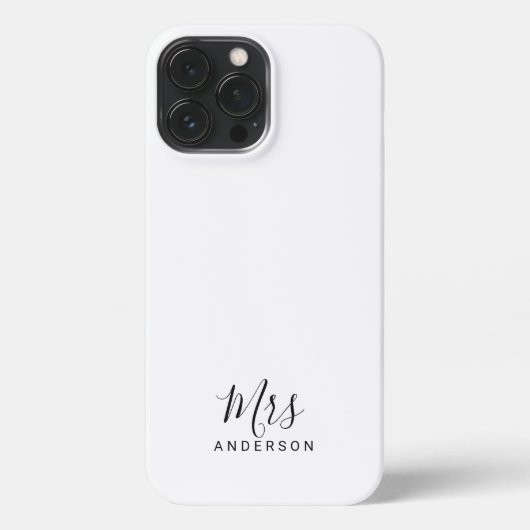 De heer en mevrouw | Zwart-wit modern script iPhone Hoesje (Achterkant)