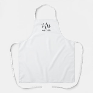 De heer en mevrouw Zwart-wit modern script Schort