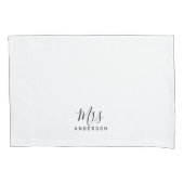 De heer en mevrouw | Zwart-wit modern Script Wedde Kussensloop (Voorkant)