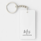 De heer en mevrouw | Zwart-wit modern Script Wedde Sleutelhanger (Voorkant)