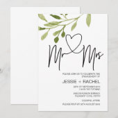 De heer Eucalyptus en mevrouw Engagement Party Kaart (Voorkant / Achterkant)