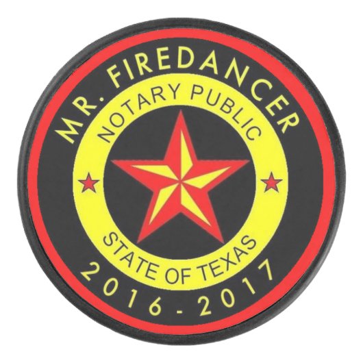 de heer Firedancer Dallas Texas Notional Seal Hockey Puck (Voorkant)