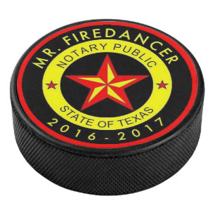 de heer Firedancer Dallas Texas Notional Seal Hockey Puck