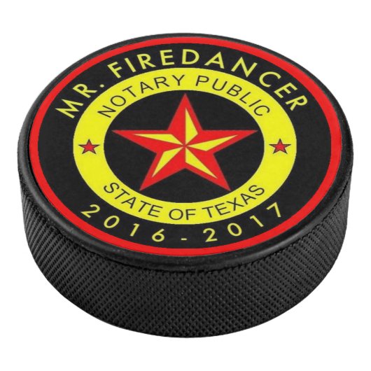 de heer Firedancer Dallas Texas Notional Seal Hockey Puck (3/4)