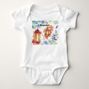 de heer First Ramadan waterverf lantern Romper