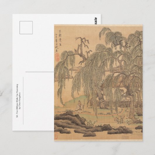 de heer Five Willow Wuliu Tao Yuanming door Hongsh Briefkaart (Voorkant / Achterkant)