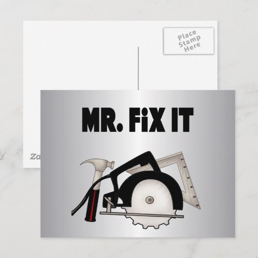 de heer Fix it Briefkaart (Voorkant / Achterkant)
