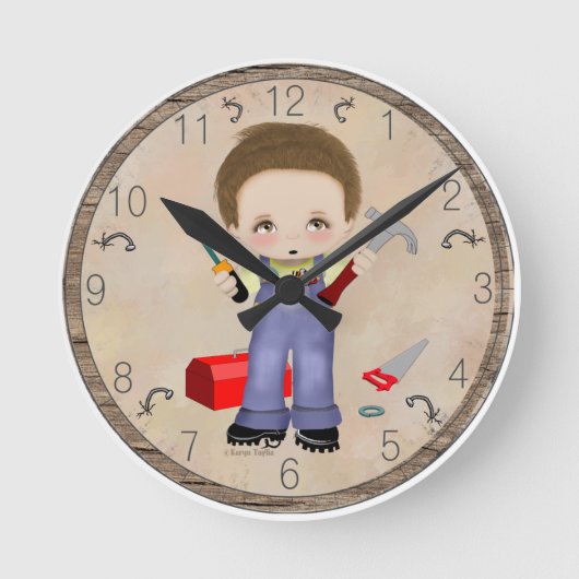 de heer Fix-it Clock Ronde Klok (Voorkant)