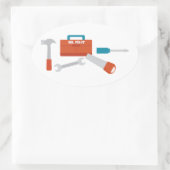 de heer Fix-it Ovale Sticker (Tas)