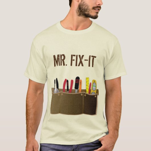 de heer Fix-it, Toolbelt en Tools, T-shirt (Voorkant)
