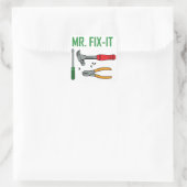 de heer Fix it Vierkante Sticker (Tas)
