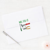de heer Fix it Vierkante Sticker (Envelop)