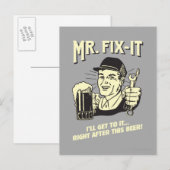 de heer Fixit: Na deze bier Briefkaart (Voorkant / Achterkant)