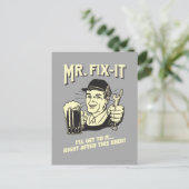 de heer Fixit: Na deze bier Briefkaart (Staand voorkant)