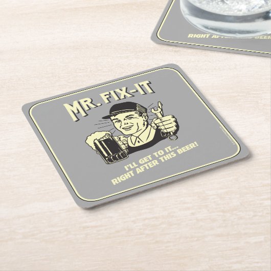 de heer Fixit: Na deze bier Kartonnen Onderzetters (Schuin)