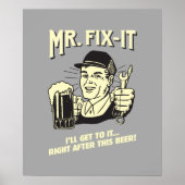de heer Fixit: Na deze bier Poster (Voorkant)