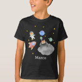 De heer Fox Astronaut in the Galaxy Boy T-Shirt Cu (Voorkant)