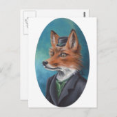 de heer Fox Briefkaart Animal Briefkaart Fox Art (Voorkant / Achterkant)