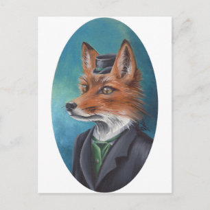 de heer Fox Briefkaart Animal Briefkaart Fox Art