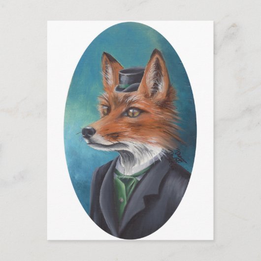 de heer Fox Briefkaart Animal Briefkaart Fox Art (Voorkant)
