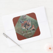 de heer Fox Vierkante Sticker (Envelop)