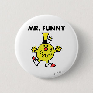 de heer Funny Funny Face Ronde Button 5,7 Cm