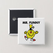 de heer Funny | Funny Face Vierkante Button 5,1 Cm (Voorkant /achterkant)