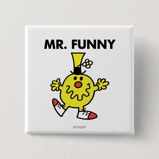 de heer Funny | Funny Face Vierkante Button 5,1 Cm (Voorkant)