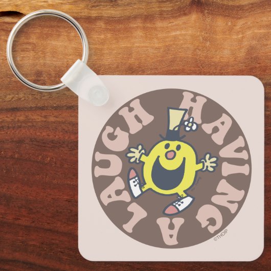 De heer Funny heeft een Laugh Sleutelhanger (Voorkant)