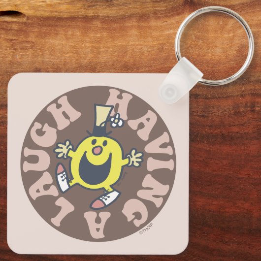 De heer Funny heeft een Laugh Sleutelhanger (Achterkant)