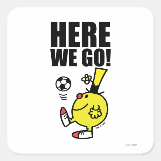 de heer Funny Juggling A Voetbal Vierkante Sticker (Voorkant)