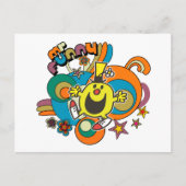 de heer Funny | Kleurrijke sterren en wervelkolom Briefkaart (Voorkant)