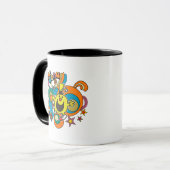 de heer Funny | Kleurrijke sterren en wervelkolom Mok (Voorkant links)