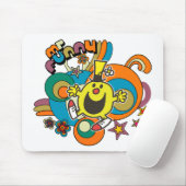 de heer Funny | Kleurrijke sterren en wervelkolom Muismat (Met muis)