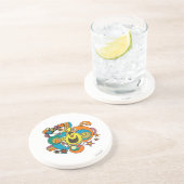 de heer Funny | Kleurrijke sterren en wervelkolom Zandsteen Onderzetter (Zijkant)