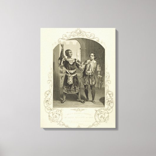 de heer G. V. Brooke als Othello en James Bennett Canvas Afdruk (Voorkant)