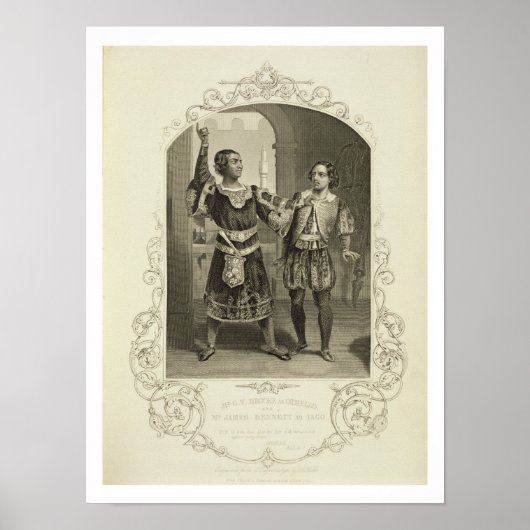 de heer G. V. Brooke als Othello en James Bennett Poster (Voorkant)