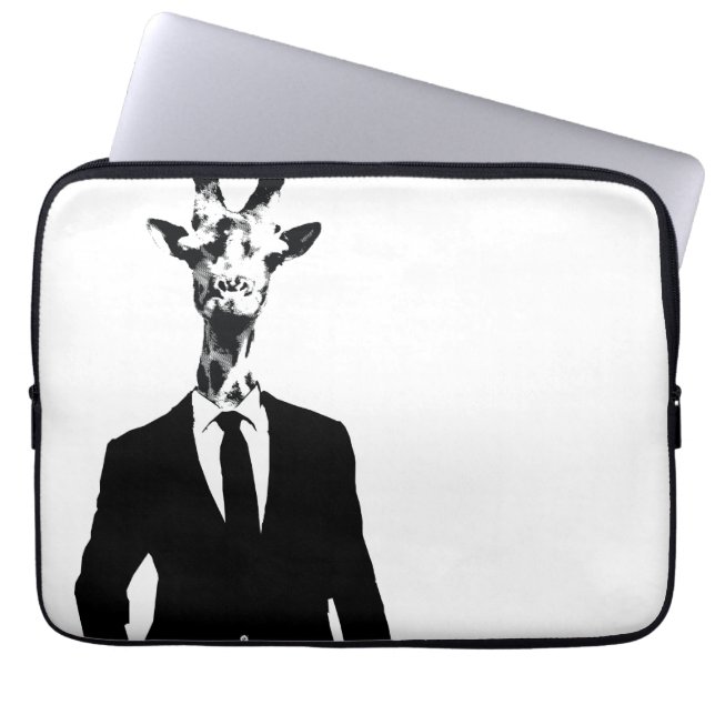 de heer Giraffe Laptop Hoesje Sleeve (Voorkant)