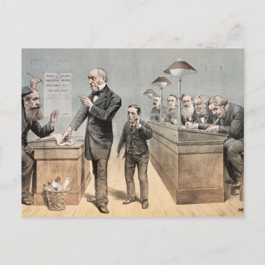 De heer Gladstone en zijn Clerks Briefkaart (Voorkant)