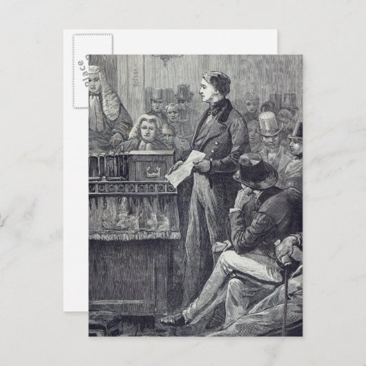 De heer Gladstone geeft zijn eerste toespraak Briefkaart (Voorkant / Achterkant)