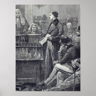 De heer Gladstone geeft zijn eerste toespraak Poster