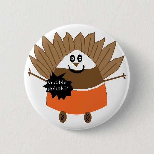 De heer Gobble Candy Corn, knop Ronde Button 5,7 Cm (Voorkant)